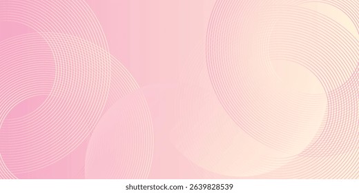 Minimalist banner background, pastel colorful, pink and yellow gradations. Circle effect style geometric, abstract background.