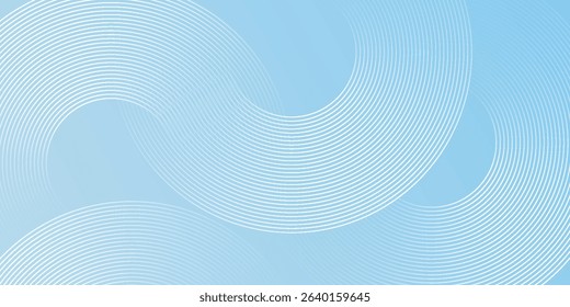 Minimalist banner background  pastel colorful  blue and white gradations. Circle effect style geometric illustration modern