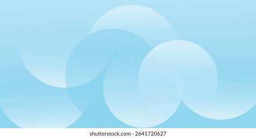 Minimalist banner background, pastel colorful, Light Blue gradations. Circle effect style geometric, abstract background modern arts