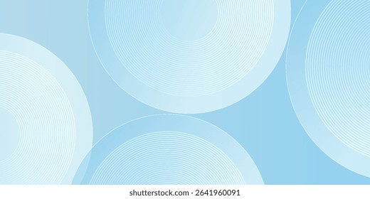 Minimalist banner background  pastel colorful  blue and white gradations. Circle effect style geometric abstract modern illustration