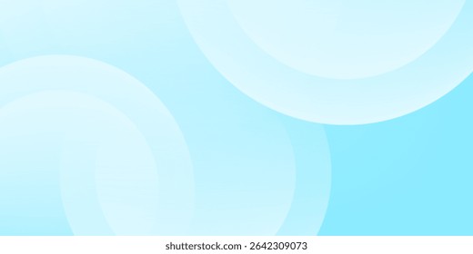 Minimalist banner background, pastel colorful, Light Blue gradations. Circle effect style geometric, abstract background. Vector Illustration