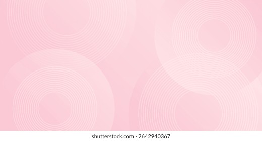 Minimalist banner background, pastel colorful, pink and yellow gradations. Circle effect simple art modern, vector illustration