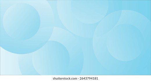 Minimalist banner background, pastel colorful, Light Blue gradations. Circle effect style geometric, abstract background. Vector Illustration