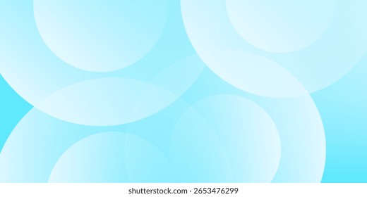 Minimalist banner background, pastel colorful, Light Blue gradations. Circle effect style geometric, abstract background. Vector Illustration