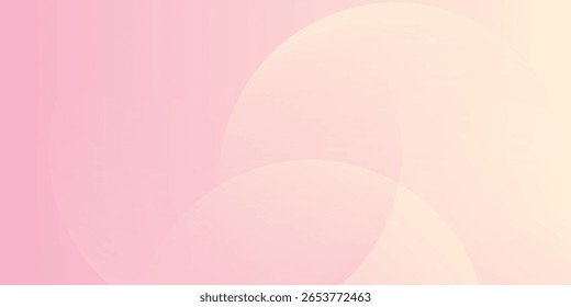 Minimalist banner background, pastel colorful, pink and yellow gradations. Circle effect style geometric, vector ilustration.