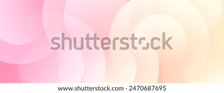 Minimalist banner background, pastel colorful, pink and yellow gradations. Circle effect style geometric, abstract background. Eps 10.