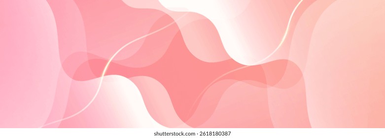 Minimalist banner background, pastel, pink and yellow gradient. Wave effect style, abstract background. eps10.