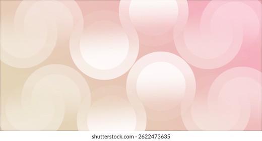 Minimalist banner background, pastel, pink and yellow color gradient. Circle effect geometric style. vector