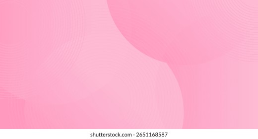 Minimalist banner background pastel pink and white gradations. Circle effect style geometric, abstract background. modern trendy design