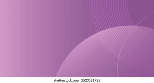 Minimalist banner background, pastel purple gradations. Circle effect style geometric, abstract background art simple