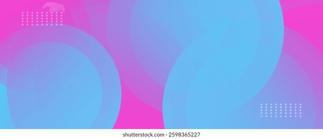 Minimalist banner background, pink and blue gradations, colorful,abstract background, memphis background, circle shape pattern, vector eps 10