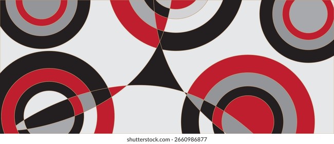 Fondo de Anuncio minimalista, degradado rojo, gris y negro. Estilo de efecto de círculo, fondo geométrico y abstracto. Ep 10.