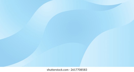 Minimalist banner background. Soft blue gradations. Wavy effect style. Mempis. Eps 10