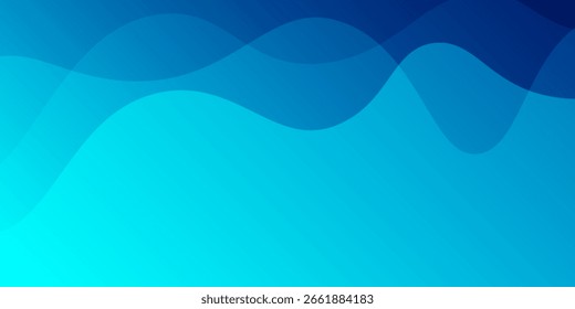 Fondo de Anuncio minimalista. Gradaciones azules suaves. Estilo de efecto ondulado. Memphis. Eps 10