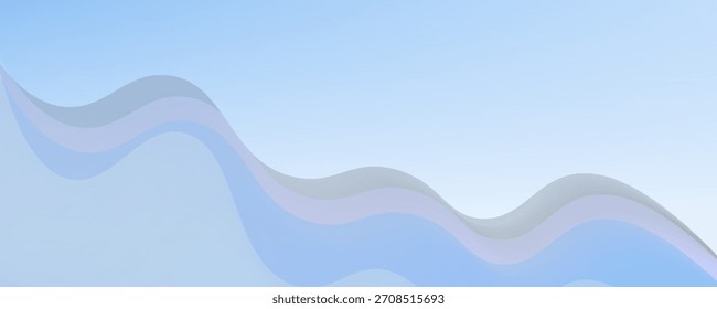 Plano de fundo minimalista do banner. Gradações roxas de cor azul suave. Estilo de efeito ondulado. Mempis. Eps 10