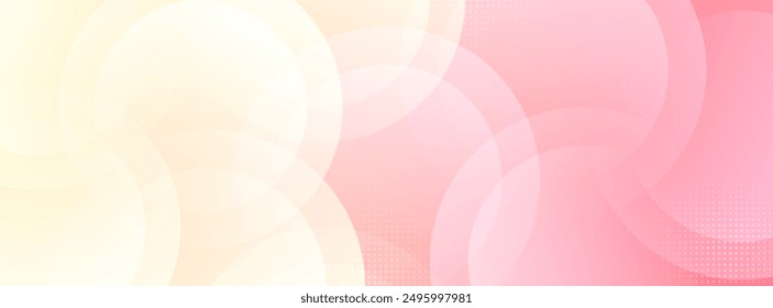 minimalist banner background. soft color. pink and yellow gradation. circle pattern shape.abstract .modern colorful.trendy.memphis.eps 10