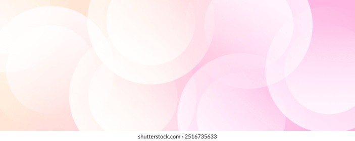 minimalist banner background.colorful.pastel color.pink and yellow gradations.circle effect style.memphis style.vector,eps 10