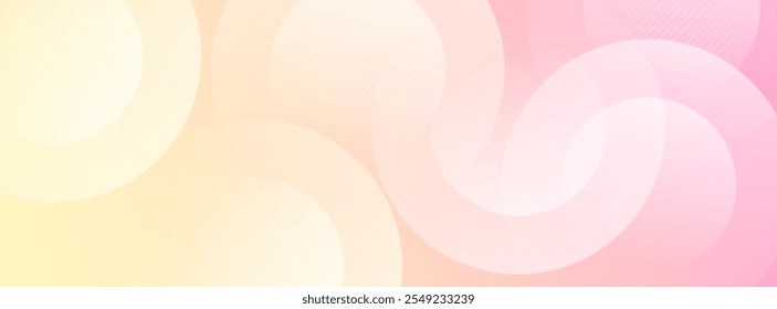 minimalist banner background.pastel colorful.pink and yellow gradations.bright color.circle effect shape.memphis.eps 10