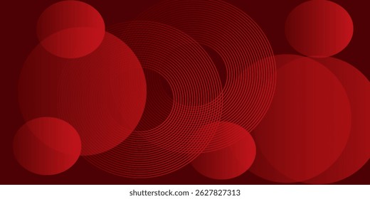 minimalist banner background,red gradations,colorful,circle effect style,modern,memphis. vector