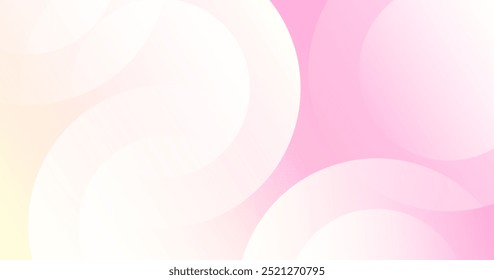 minimalistischer Banner-Hintergrund, fantastisch, Pastellfarbe, rosa und gelbe Abstufungen, weiche Farbe, Kreis-Effekt-Form, Memphis, eps 10