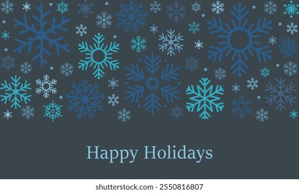 A minimalist banner with a delicate pattern of blue snowflakes.
