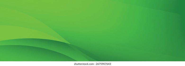 minimalist banner. Green creative wave business banner background. Modern trendy design in vector illustration
