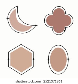 Estética Celeste de Ornamento de Rótulo de Banner Minimalista 