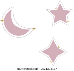 Minimalist Banner Label Ornament Celestial Aesthetic 