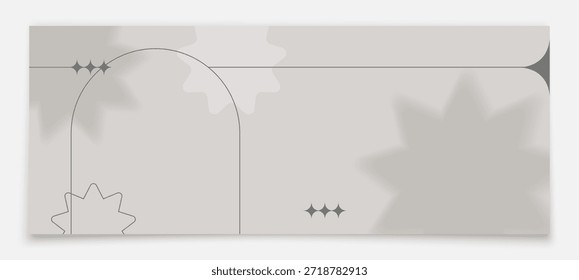 Minimalistisches Banner mit Schatten. Graue Vorlage für Website. Banner für soziale Netzwerke. Stilvolles Template-Webbanner.