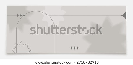 Minimalist banner with shadows. Gray template for website. Banner for social networks. Stylish template web banner.