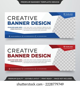 minimalist banner template with abstract background style