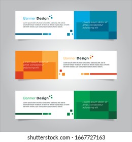 Minimalist banner template with geometric shape and shades.