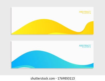 Minimalist banner template with wavy shapes free vector