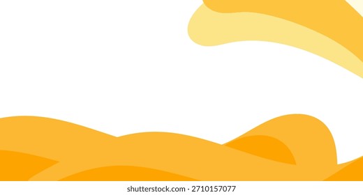 Gradiente minimalista de onda de banner laranja e amarelo sobre fundo branco. sui para banner, web, brochura, apresentação