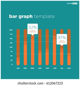 Minimalist Bar Graph Template In Flat Style Design With Callouts