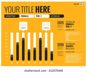 Minimalist Bar Graph Template In Flat Style Design With Infographic Elements