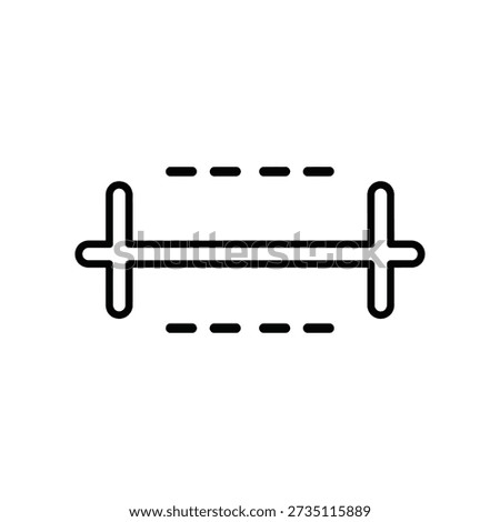 A minimalist barbell icon with a clean design, perfect for fitness and workout themes.
