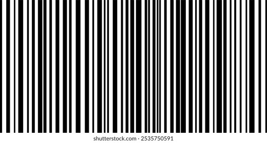 Minimalist barcode pattern featuring alternating line thickness
