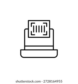 Escáner de código de barras minimalista Icono de contorno Tecnología Comercio Logística minorista