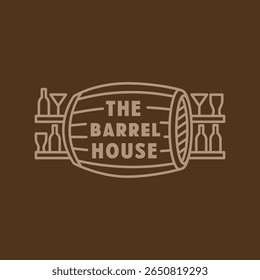 minimalista o barrel house linha arte ícone logotipo vetor ilustração design.