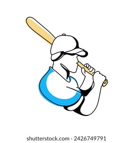 Minimalist Baseball Graphic Art, Unique Website Design Element for Baseball Fans