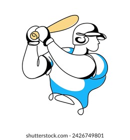 Minimalist Baseball Graphic Art, Unique Website Design Element for Baseball Fans