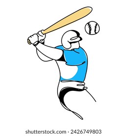 Minimalist Baseball Graphic Art, Unique Website Design Element for Baseball Fans