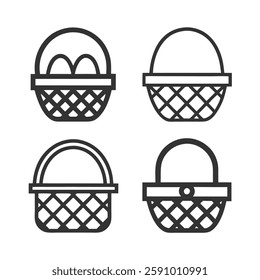 Minimalist Basket Icon Set for Branding.