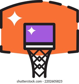 Minimalist Basketball Ring Flat Vector Illustration