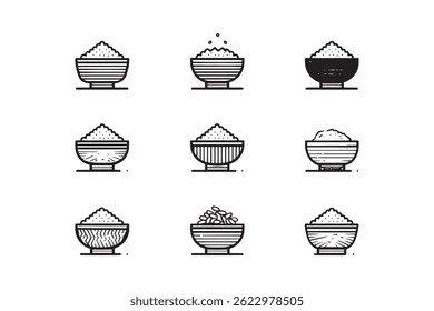 O desenho minimalista de arroz Basmati