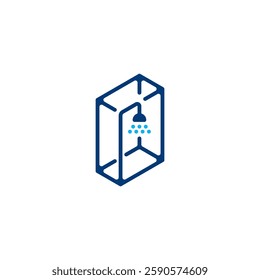 minimalist bathroom logo concept vector icon