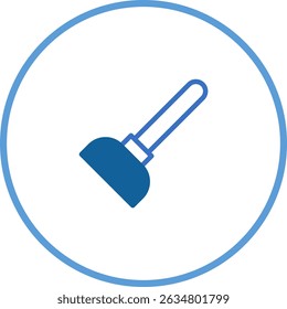 Minimalist bathroom plunger icon design with circular frame for home improvement