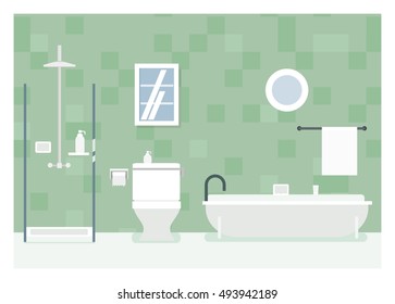 minimalist bathroom simple flat illustration