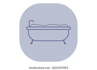 Minimalist bathtub icon. Perfect for modern interior decor themes